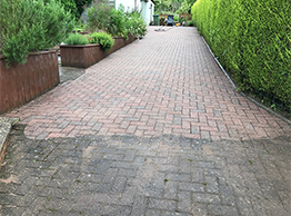 Block paving part cleaned
